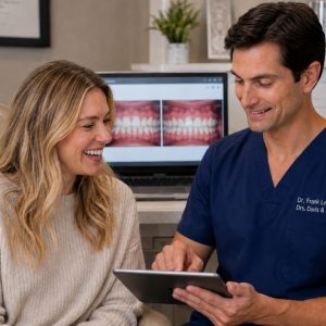 Cosmetic dentistry consultation helping improve smile appearance